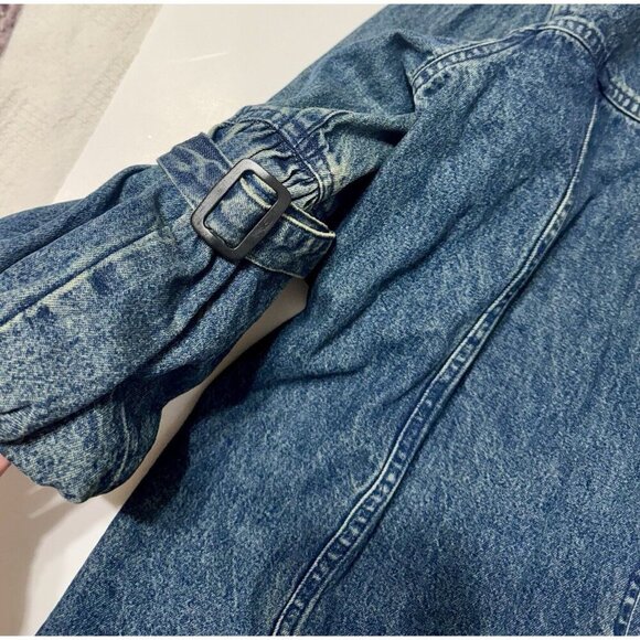 Vintage Keren Hart Womens Denim Jacket Balloon Sleeves Boho Jean Poof Puff Small - Picture 6 of 12
